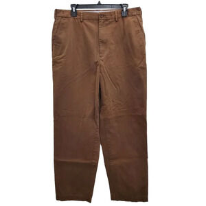 Daniel Cremieux Classics Men's‎ Brown Flat Front Cotton Khaki Pants 36x32